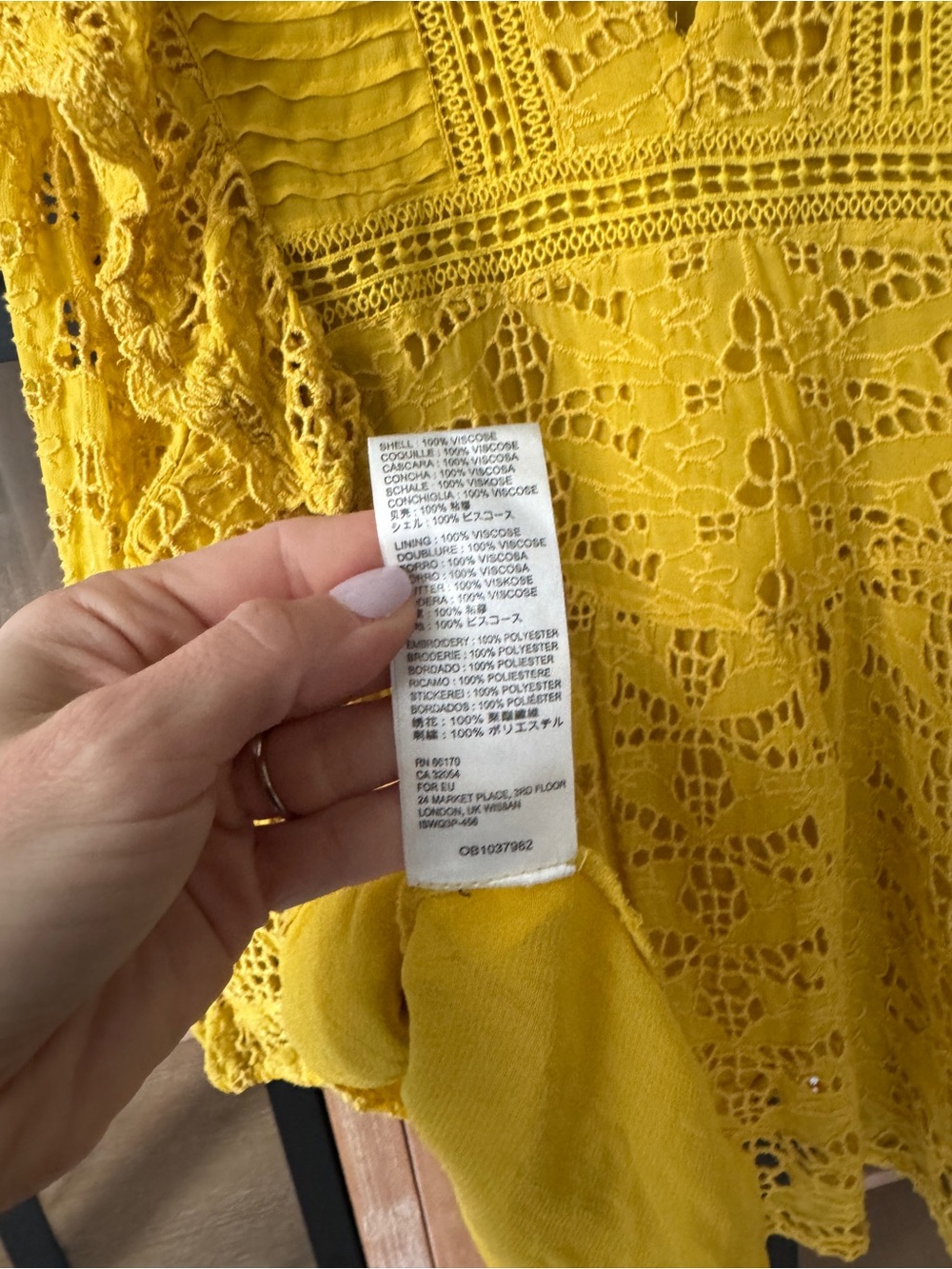 Anthropologie Clementine Blouse Eyelet Ruffle top Puffed long Sleeve marigold - Picture 9 of 11